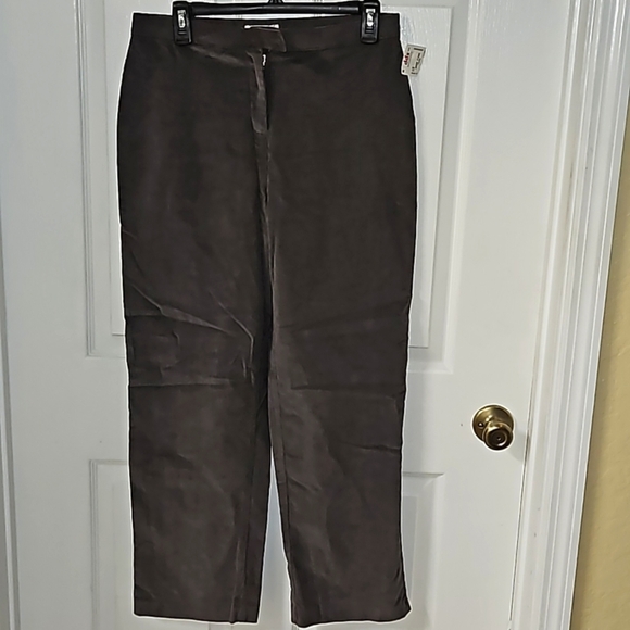 Dress Barn Pants - Dressbarn Womens Corduroy Gray Petite Zipper Pants 98% Cotton 2% Spandex 8P